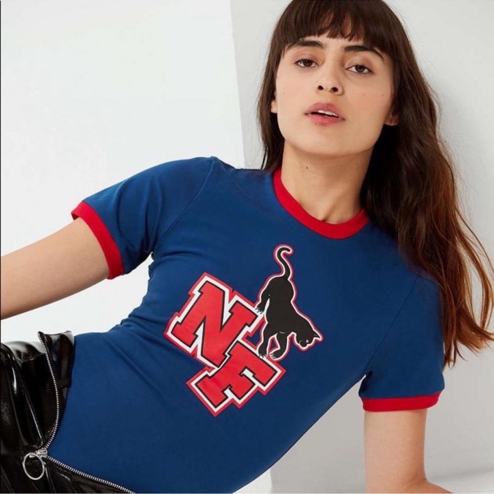 Urban Outfitters Blue Tee with Red Graphic